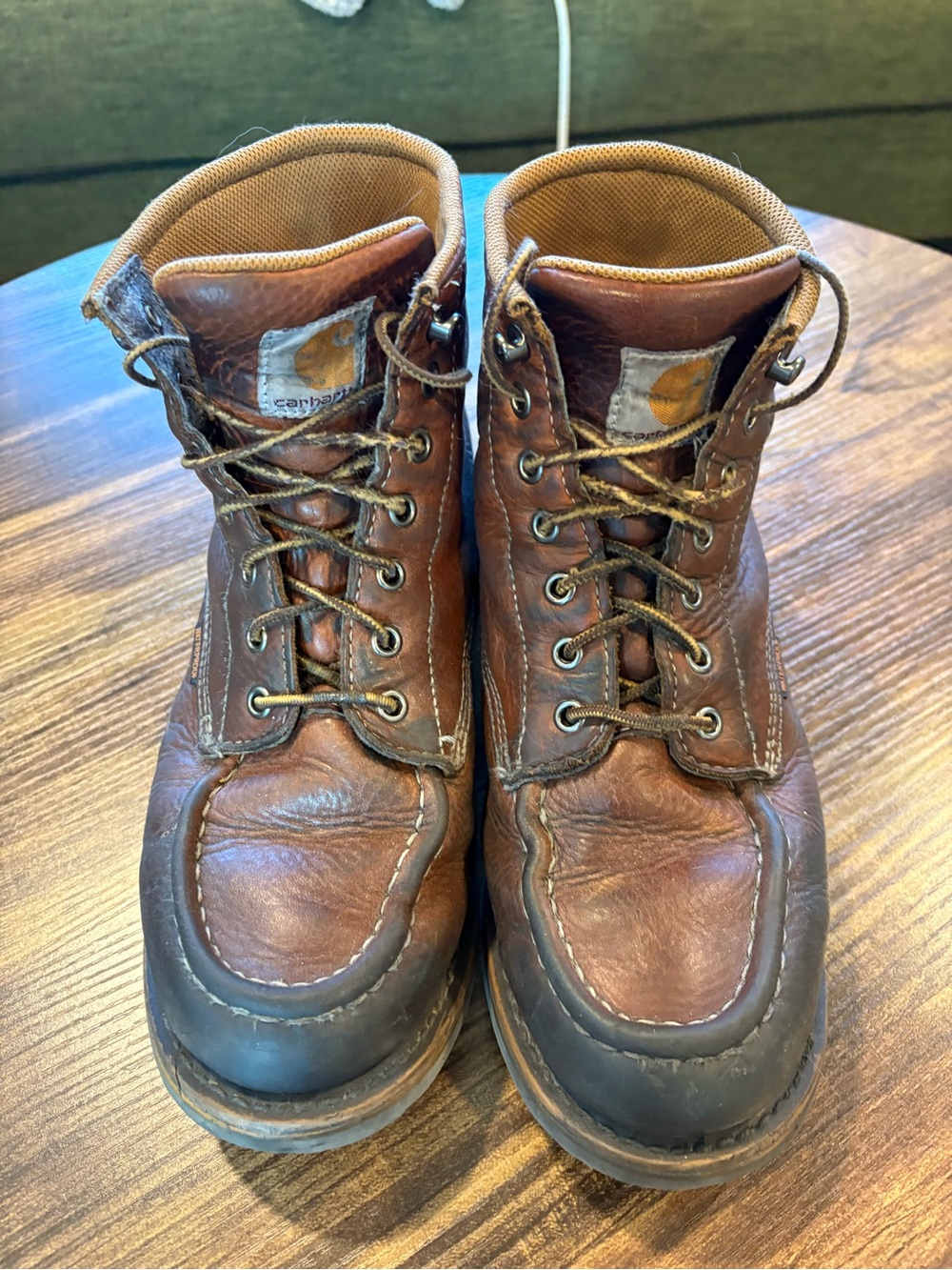 Carhartt Brown Leather Lace-Up Work Boots
